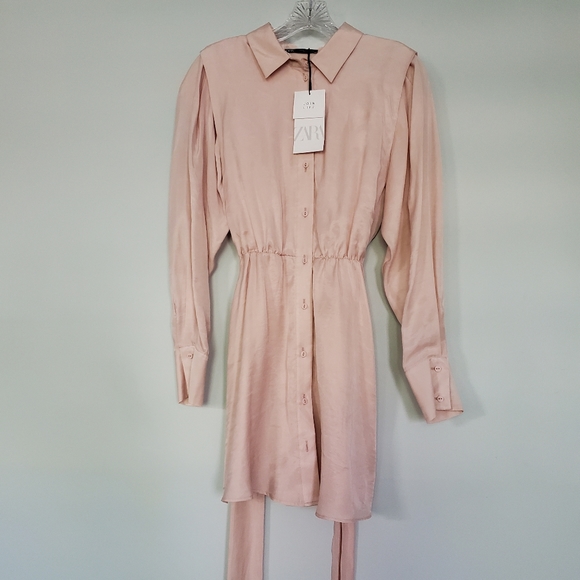 ZARA| Satin Shirt Dress - Picture 8 of 10